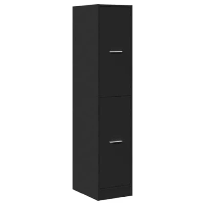 Image de vidaXL Armoire d&#039;apothicaire Noir 30x41x144,5 cm Bois d&#039;ingénierie, Coffre d&#039;apothicaire, Meuble à tiroirs