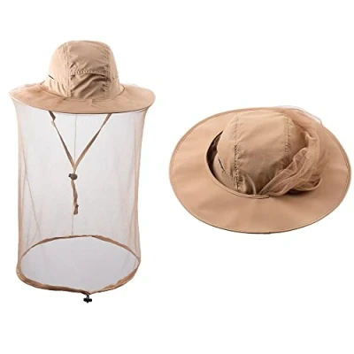 Image de ZffXH 1/2 Pcs Beekeeper Veil/Bee Beekeeping Mosquito Net Hats with Netting/Sarifi Hiking Sun Protection Cap