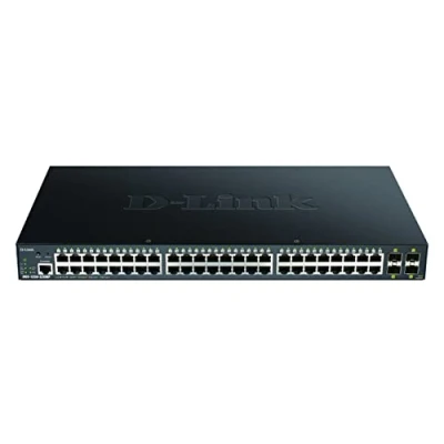 Image de D Link DGS 1250 52XMP/E, 52 Port Layer 2/3 Smart Gigabit Switch (48x BaseT PoE+ Port, 4X 10G SFP+) Cordon d&#039;alimentation UE Uniquement