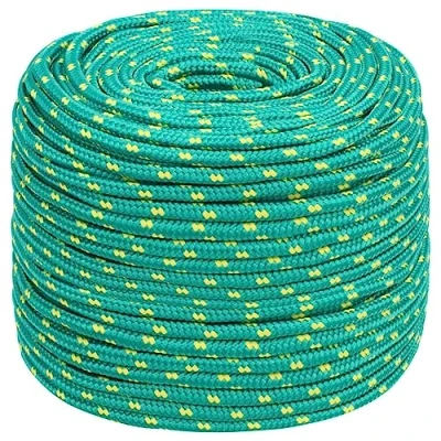 Image de vidaXL Corde de Bateau Levage Câble d&#039;Amarrage Ancrage Navire Lignes Gréement à Linge Vert 8 mm 100 m Polypropylène