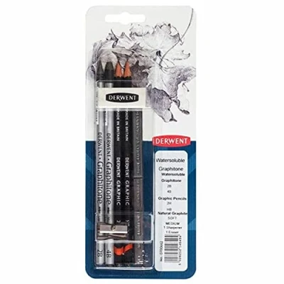 Image de Derwent Graphitone Crayons fibre de carbone solubles à l&#039;eau