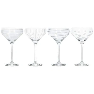 Image de Mikasa &#039;Cheers&#039; C000213 Lot de 4 verres flûtes à champagne en cristal avec gravure décorative, effet argent, 400 ml