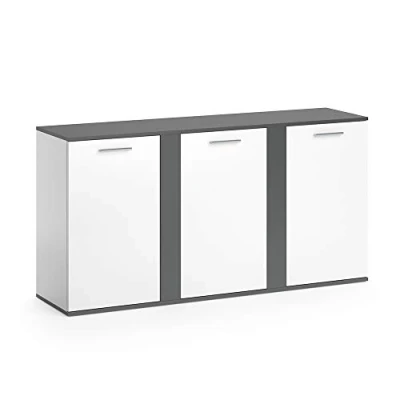 Image de Vicco Commode Novelli, Anthracite/Blanc, 155 x 80 cm avec Portes