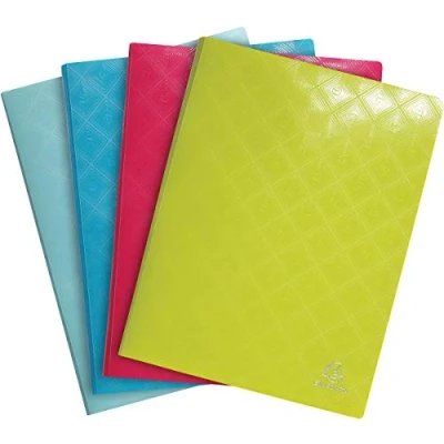 Image de Exacompta Réf. 86240E 1 Protège documents 1928 40 pochettes cristal lisse 80 vues pour A4 dim 24 x 32 cm couverture en polypro gaufré opaque semi rigide 4 couleurs aléatoires