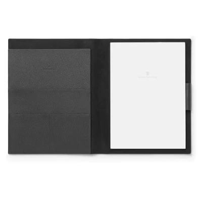 Image de Graf von Faber Castell 118778 Porte bloc DIN A4 Cashmere, Noir, avec notes, passant pour stylo et compartiments