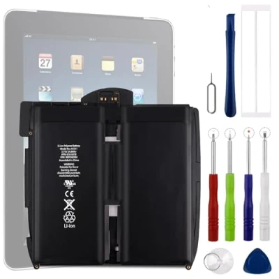 Image de Vvsialeek A1315 Batterie de rechange compatible avec iPad1st Gen 741 0025 A 3,75 V 6600 mAh A1219 A1337 616 0448 kit d&#039;outils