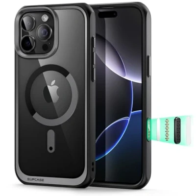 Image de SUPCASE Coque pour iPhone 16 Pro Max [Compatible avec Bouton Caméra &amp; MagSafe] [Protection Qualité Militaire] (UB Mag) Ultra Fine Transparente Magnétique 6,9&quot;, Noir