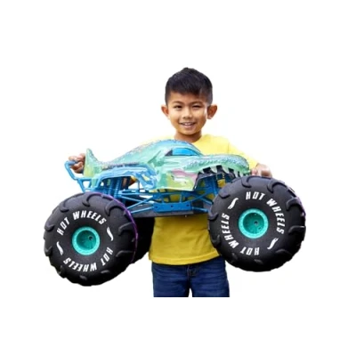 Image de Hot Wheels Monster Trucks Voiture Télecommandé, Mega Wrex RC XL à l’échelle 1/6, Plus de 61 cm Long, HPK28