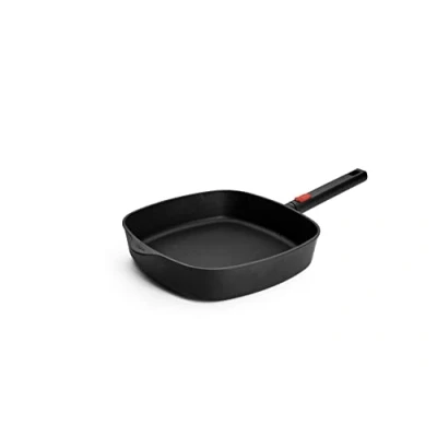 Image de Woll Eco Logic QXR Poêle carrée inductive, 28 x cm, hauteur 6,5 avec manche amovible, convient pour tous les types de feux, sans PFAS, revêtement anti adhésif, fonte d&#039;aluminium, passe au four,