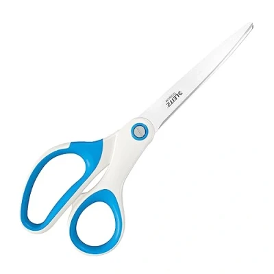 Image de Leitz Ciseaux Titane, Droitiers ou Gauchers (Ambidextre), 8 x 1,7 25 cm, Fournitures de Bureau, Grip Ergonomique, Gamme WOW, Bleu