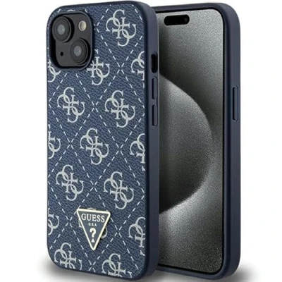 Image de GUESS GUHCP15MPG4GPB Coque pour iPhone 15 Plus / 14 6,7 Pouces Bleu Rigide 4G Triangle Métal Logo