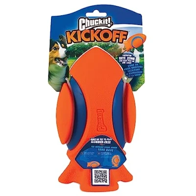 Image de Chuckit! Kickoff Ballon de Rugby pour Chien à Poursuivre Zones Morsure Qui Facilitent Son Ramassage Caoutchouc Robuste Flotte la Surface l’Eau Taille Unique