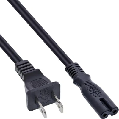 Image de InLine Câble d&#039;alimentation NEMA 1 15 (M) pour IEC 60320 C7 125 V 7 A m noir Etats Unis