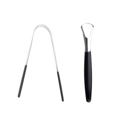 Image de Gratte Langue en, Forme de U en Acier Inoxydable Métal Fait à la Main, Inoxydable, Nettoyeur langue, Tongue Scraper