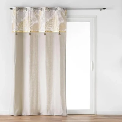 Image de douceur d&#039;intérieur, Rideau à Oeillets (140 x 240 cm) Melisse, Coton/Polyester et Top Métallisé