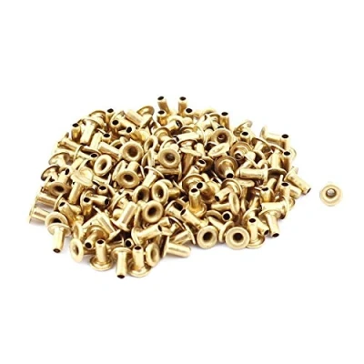Image de a15091700ux0367 M1.5x3 Rivets à trou traversant Oeillets creux Carte de circuit imprimé PCB Laiton Métal Plaqué (Paquet 200)