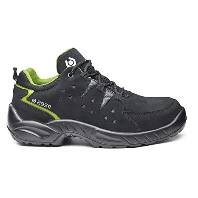 Image de Base Protection, Harlem Chaussure de Sécurité pour Hommes et Femmes, Noir Vert, Taille 45