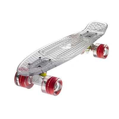 Image de Ridge Blaze Mini Cruiser Skateboard Skate Transparent avec Roues Lumineuses LED: Planche a Roulettes complet