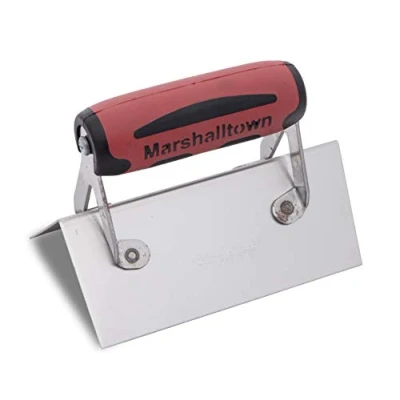 Image de truelle d&#039;angle extérieure Marshalltown avec poignée Durasoft, en acier inoxydable, dimensions de la : 152x64 mm, angle angulaire