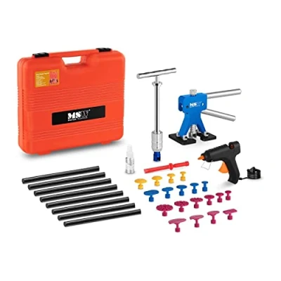 Image de MSW DENTPULLER.SET2 Kit De Débosselage sans Peinture Outils DSP (33 Pièces, Pistolet À Colle, 8 Bâtons Sac)