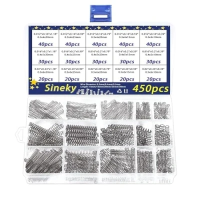 Image de Cireux assortiment de ressorts Compressed 450 pièces, en acier inoxydable, pour les réparations atelier et à domicile Compression des petits