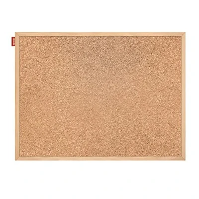 Image de Memobe Tableau en liège d&#039;affichage avec cadre bois mémo DIY pour accrocher photos, notes, bureau Surface naturel 120 x 90 cm