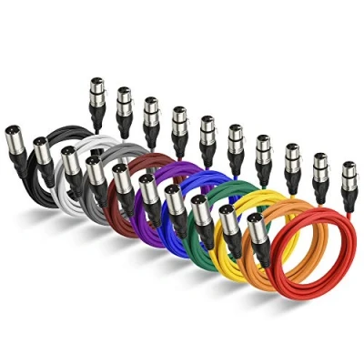 Image de NUOSIYA Cable XLR 2m 10 couleurs Microphone Male Femelle Compatible avec Enceinte Caméra Table de Mixage Amplificateur Audio Studio Enregistrement