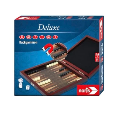 Image de Noris 606108004 Jeu de voyage Backgammon dès 8 ans avec figurines magnétiques dans une boîte en bois, 16 x cm