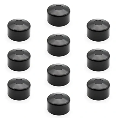 Image de Enkotrade Lot de 21 capuchons clôture, noirs, pour des dimensions extérieures 60 mm diamètre, embouts tubes en plastique qualité supérieure, pyramide ronde, poteaux clôture