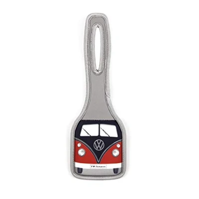 Image de BRISA VW Collection Étiquette d&#039;adresse pour Valise avec Design T1 Combi (Classic Bus/Rouge &amp; Noir)