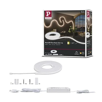 Image de Paulmann MaxLED 70963 Flow Strip Kit de Base à intensité Variable en Plastique Blanc Chaud 2700 K 37 W 3, 3m