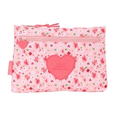 Image de safta VMB in Bloom Grande Trousse d&#039;école avec Double Fermeture éclair, pour Enfant, Pratique et Polyvalente, Facile à Nettoyer, 23 x 3 16 cm, Rose, estándar, décontracté,