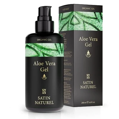 Image de Aloe Vera Gel + Acide Hyaluronique pour Homme 200ml, Produit 3 1 Apres Rasage Creme Hydratante Visage Cheveux Anti Cerne Soins le par Satin Naturel