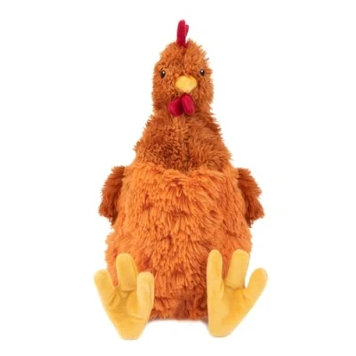 Image de Best Pet Supplies Jouet en Peluche froissée pour Chien Jeu interactif, Chiot et Senior, Forme de Poulet coloré, Mignon câlin froissé (Marron)