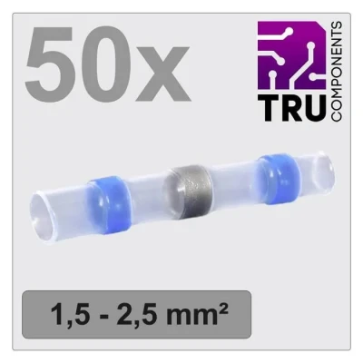 Image de TRU COMPONENTS TC 12888424 Prolongateur avec gaine thermorétractable 1.5 mm² 2.5 entièrement isolé bleu 50 pc(s)
