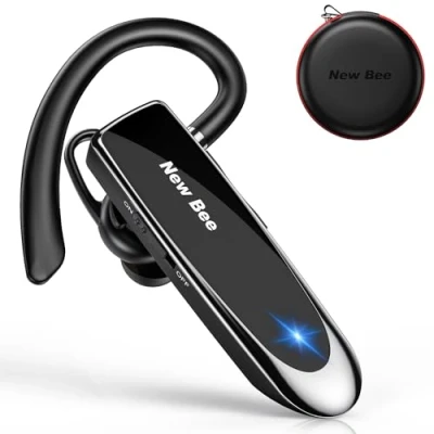 Image de New bee Oreillette Bluetooth V5.0 Main Libre avec Technologie de Capture Voix Claire Kit Invisible pour iPhone Samsung Huawei Sony, etc(Noir 2Pack)