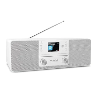 Image de TechniSat DIGITRADIO 370 CD IR Radio Internet (DAB+, FM, lecteur CD, WLAN, Bluetooth, écran couleur, USB, AUX, prise casque, réveil, 10 watts, télécommande) blanc