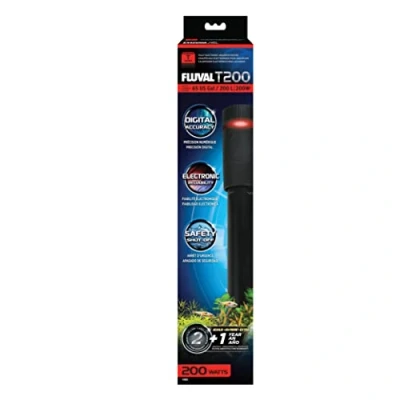 Image de Fluval Chauffage entièrement électronique T200 pour aquariums d&#039;eau douce jusqu&#039;à 180 litres.