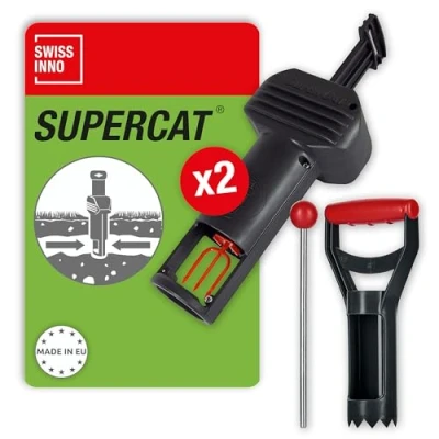 Image de SWISSINNO Piège à Campagnol + Mulots Pro SuperCat x2 et Set d&#039;Accessoires x1 Action de Capture déclenchement Ultra Efficace Opération Simple, sans Effort réutilisable Fabriqué en UE