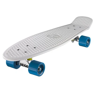 Image de Ridge Retro 27 Skateboard complet Blanc/Bleu 27&quot; x 7,5&quot; 69 cm