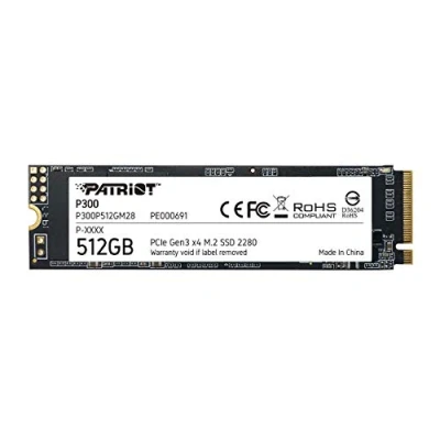 Image de Patriot P300 M.2 PCIe Gen 3 x4 512Go SSD a Basse Consommation P300P512GM28 Lecture Allant Jusqu’à 1700 Mo/s et des Vitesses d’Ecriture usqu’à 1100