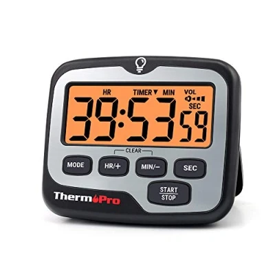Image de ThermoPro TM01 Minuterie de Cuisine Cuisson Numérique avec Grand Écran LCD Volume L&#039;alarme Multifonction Réglable Compte à Rebours Rétro éclairé