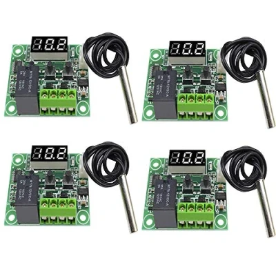 Image de Aideepen 4 PCS Digital Thermostat Controller Temperature Temp Control Switch Module Board 12V DC 50 110C Electronic with Waterproof Sensor Probe