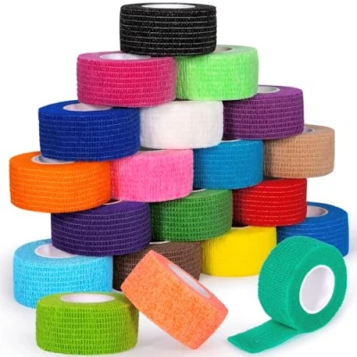 Image de JEDWKFA 20 Rouleaux Bandage Elastique Cohésif, Autoadhésif, 2.5cm x 4.5m, Strap Doigt, Bande Cohesive, Kinesiologie, pour Poignet ou La Cheville, Multicolore