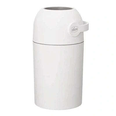 Image de Chicco Poubelle à couches avec système anti odeurs sans recharge Utilisation possible de sacs traditionnels blanc bébé