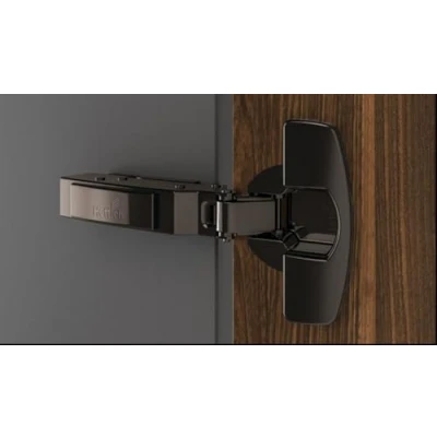 Image de Charnière sensys 8631i Coudure : 16 mm Décor Noir Obsidien Entraxe 52 Fixation A visser Montage Intérieur Version TH52 HETTICH