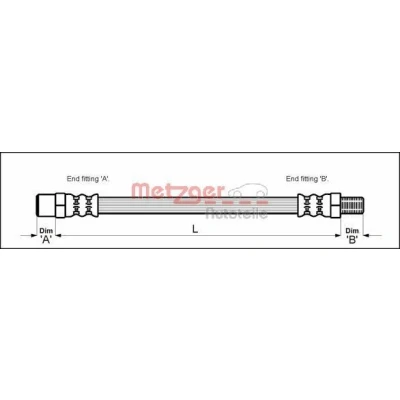 Image de METZGER 4110330 Flexible De Frein 206 M10 x 1 AUDI: A6 C4 Avant, Berline, 100 Berline