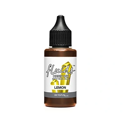 Image de Octopus Fluids Resin Ink LEMON, encre à alcool pour résine époxy et UV, Alcohol Art, colorant resine epoxy 30 ml, jaune