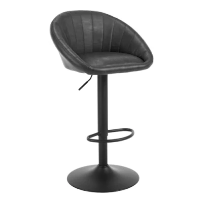 Image de WOLTU Tabouret Bar, Chaise de Bar Pivotante Réglable en Hauteur, Cuisine avec Dossier et Repose Pieds, Siège Rembourré, Similicuir Vintage, Anthracite, BH429an 1