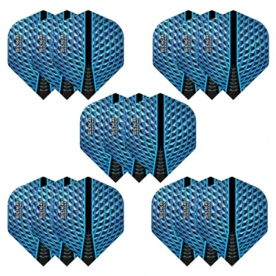 Image de Harrows SILIKA No2 Lot de 5 ailettes fléchettes extra résistantes forme standard (15 ailettes) (Aqua)